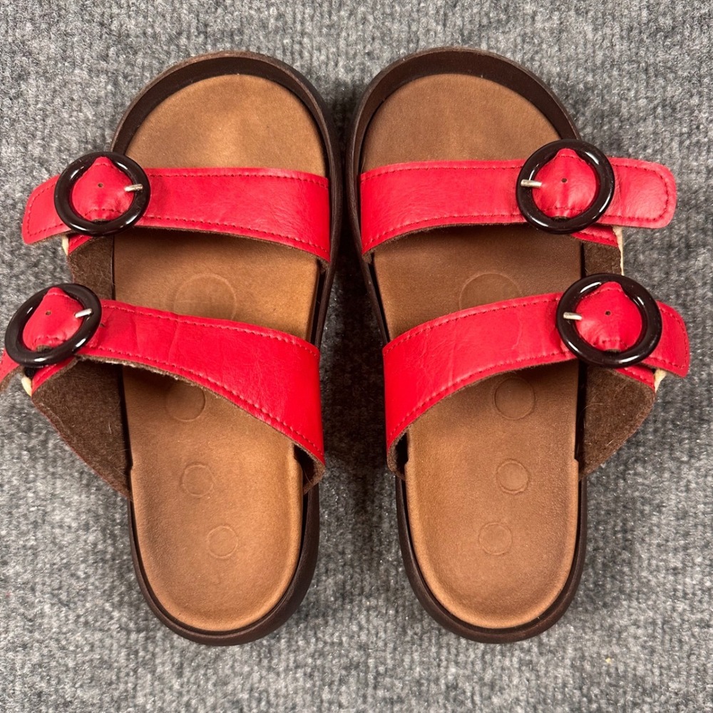 Regetta Canoe Kids Sandals Red Yellow Double Buckle Made in Japan Size 12.5 Kids